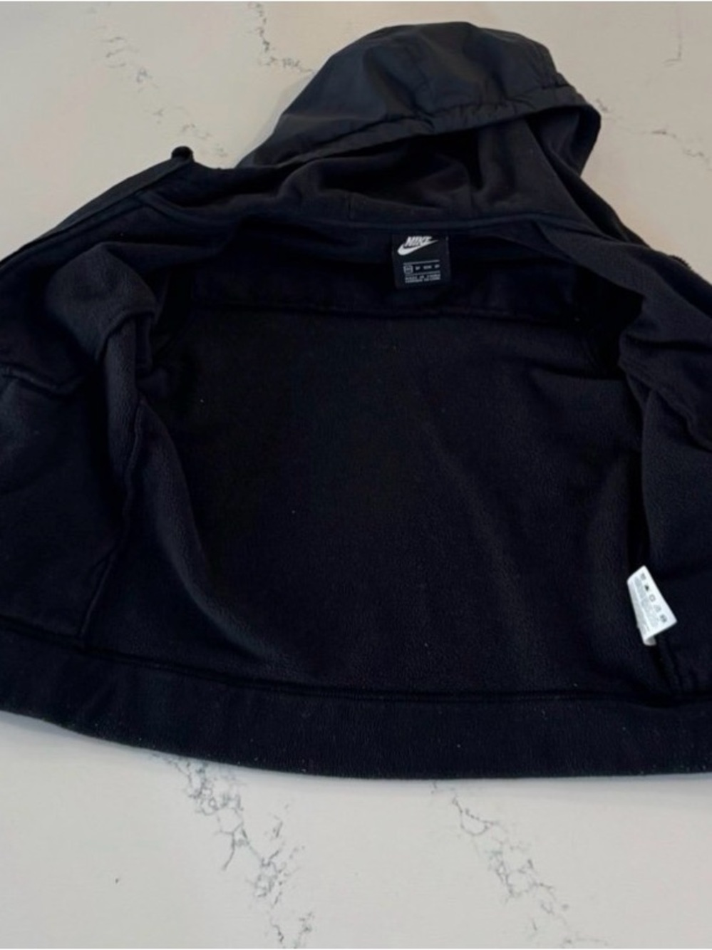 Nike Boys Black Zip-Up Hoodie Jacket Youth Size XS (6-7) Fleece Lined - Picture 3 of 5